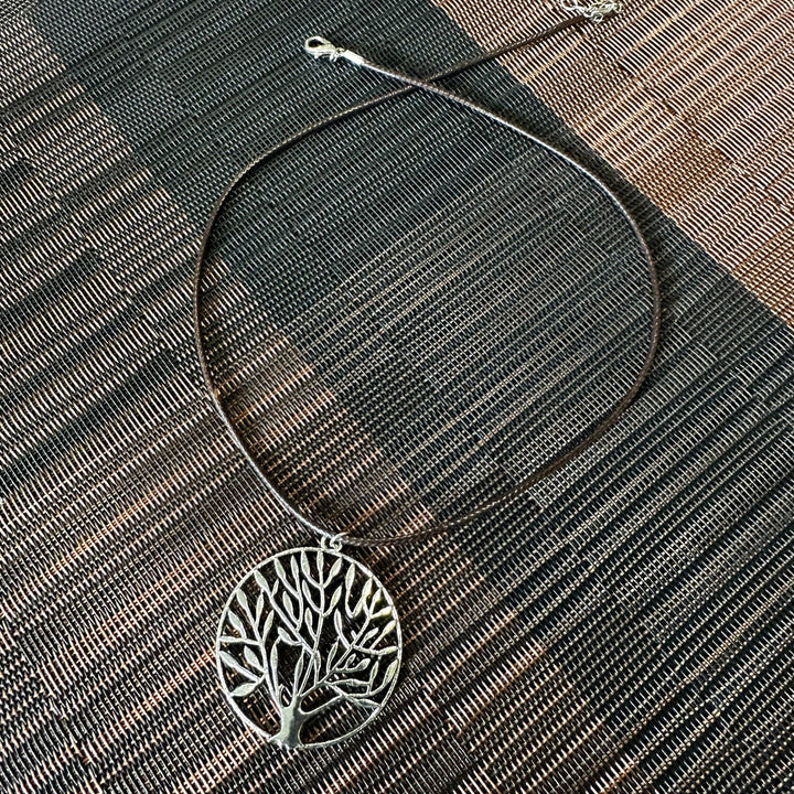 Cord Necklace with Tree Charm