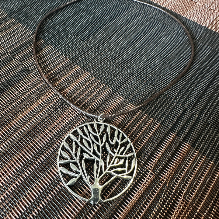 Cord Necklace with Tree Charm