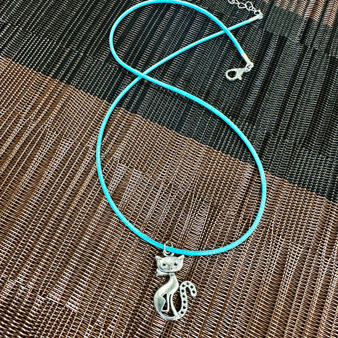 Cord Necklace with Cat charm